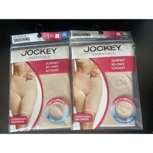 Set Of 2 New Jockey Essentials Non-Compression Smoothing Slip-Short Size 5XL Tan